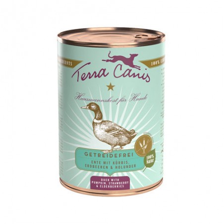 Terra Canis - graanvrij - Eend met pompoen, aardbei en vlierbes